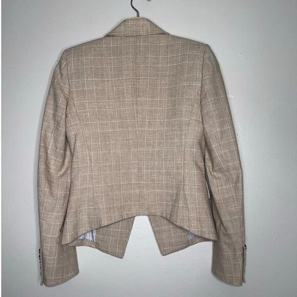 Veronica Beard Diego Dickey Jacket/Blazer Muted Plaid Tan/Cream Size US 0 - Picture 9 of 10